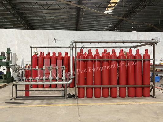 Sistema de extinción de incendios para protección contra incendios con argonita IG55 de gas inerte