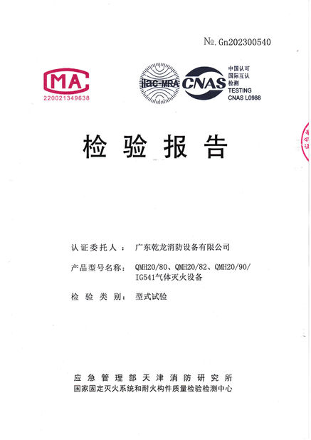 China Guangdong Air Giant Fire Equipment Co.,Ltd. certificaciones